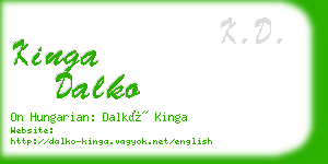 kinga dalko business card